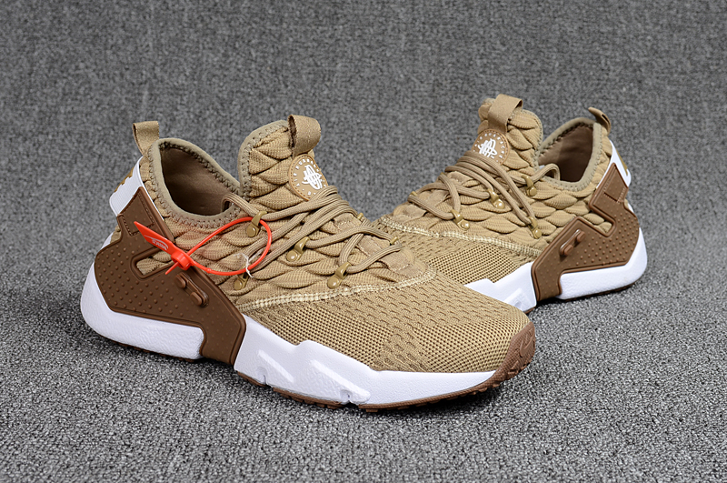 Nike Air Huarache 6 Knit Brown Yellow White Shoes For Women